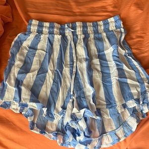 Flowy white and blue shorts